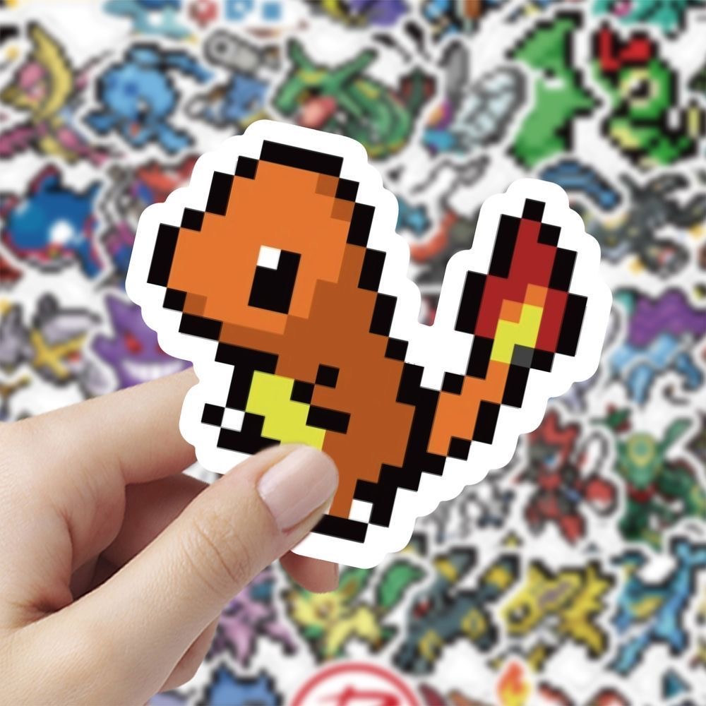 Tablet Cute Accessories - 60枚入り ピクセルポケモンステッカー かわいいポケットモンスター 防水デカール ノートパソコン、携帯電話ケース、机、ノートのDIYデコレーション用