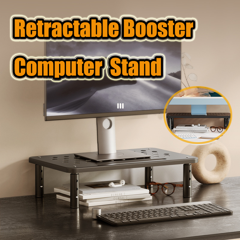 Tablet Lap Desk - 調整可能なコンピューターラック、伸縮式デスクモニターホルダー、高さのあるPCスクリーンスタンド、首の負担を軽減、オフィス収納用品