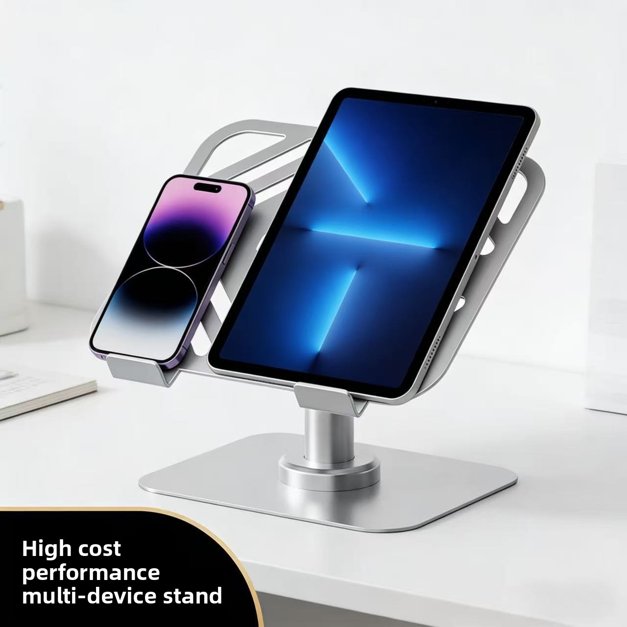 高さ調節可能 360 °   デスクトップモニター用回転式ノ - Cooling Stand Tablet のレビューと価格
