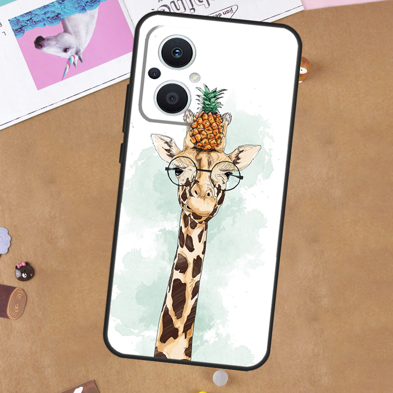 かわいい漫画風の動物柄（キリン）のOPPO Find X9、 - Oppo Reno 12 のレビューと価格