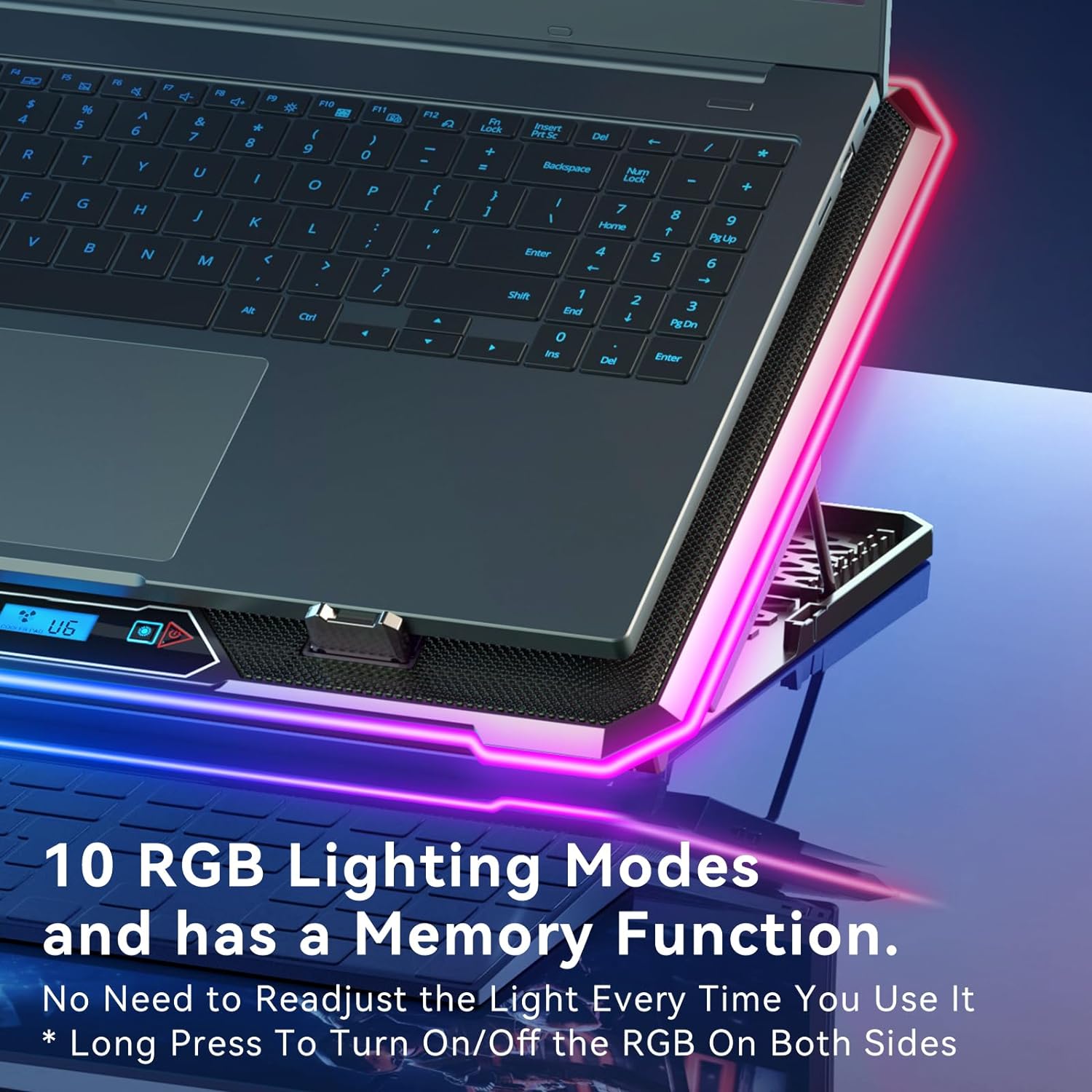 Rgbラップトップ冷却パッド、ゲーミングファン、13つのサイ - Cooling Stand Tablet のレビューと価格