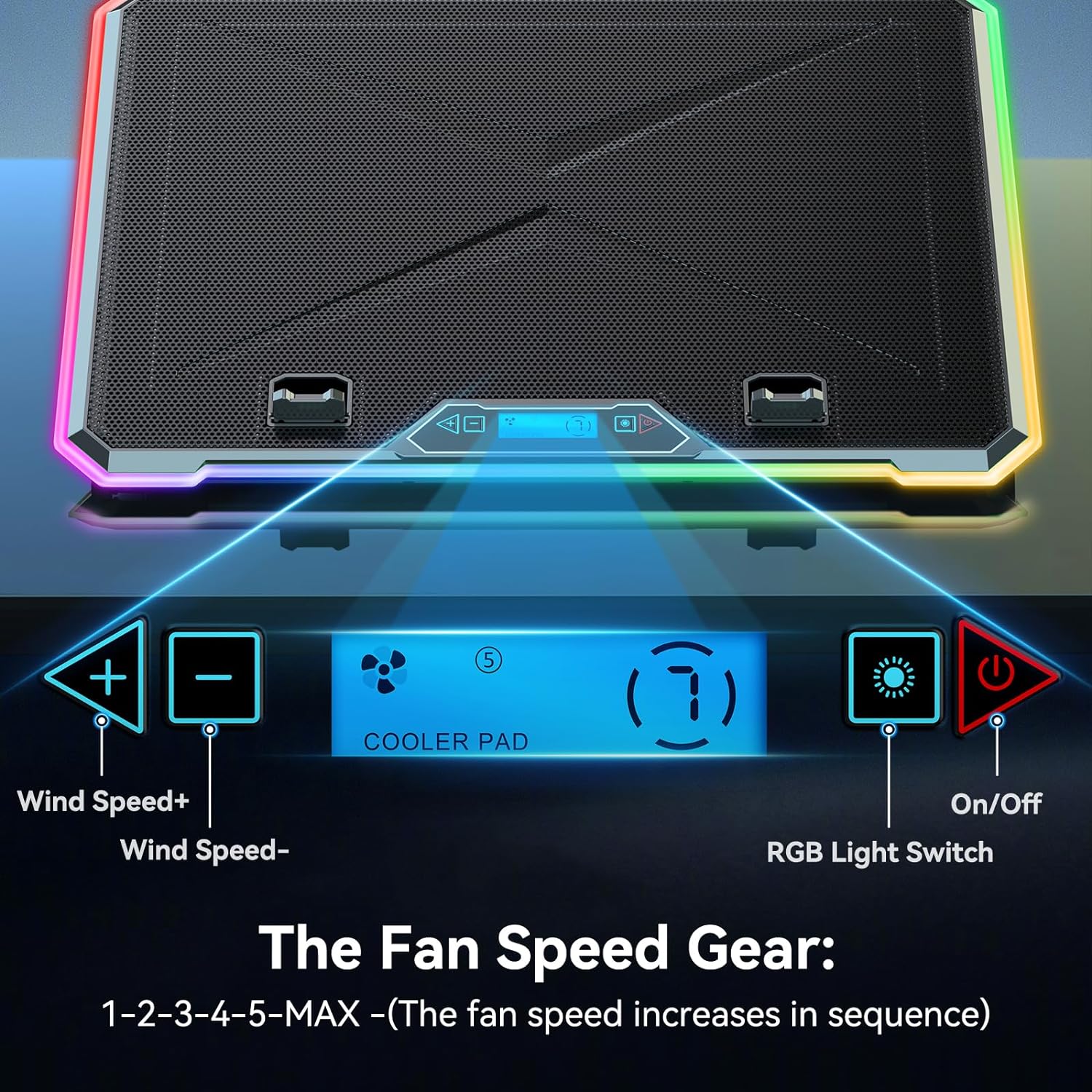 Rgbラップトップ冷却パッド、ゲーミングファン、13つのサイ - Cooling Stand Tablet のレビューと価格