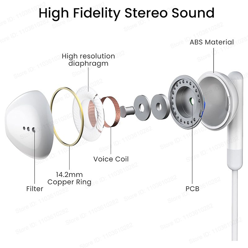 IPhone用有線インイヤーヘッドセット,16 pro ma - Wired Earphone Lightning のレビューと価格