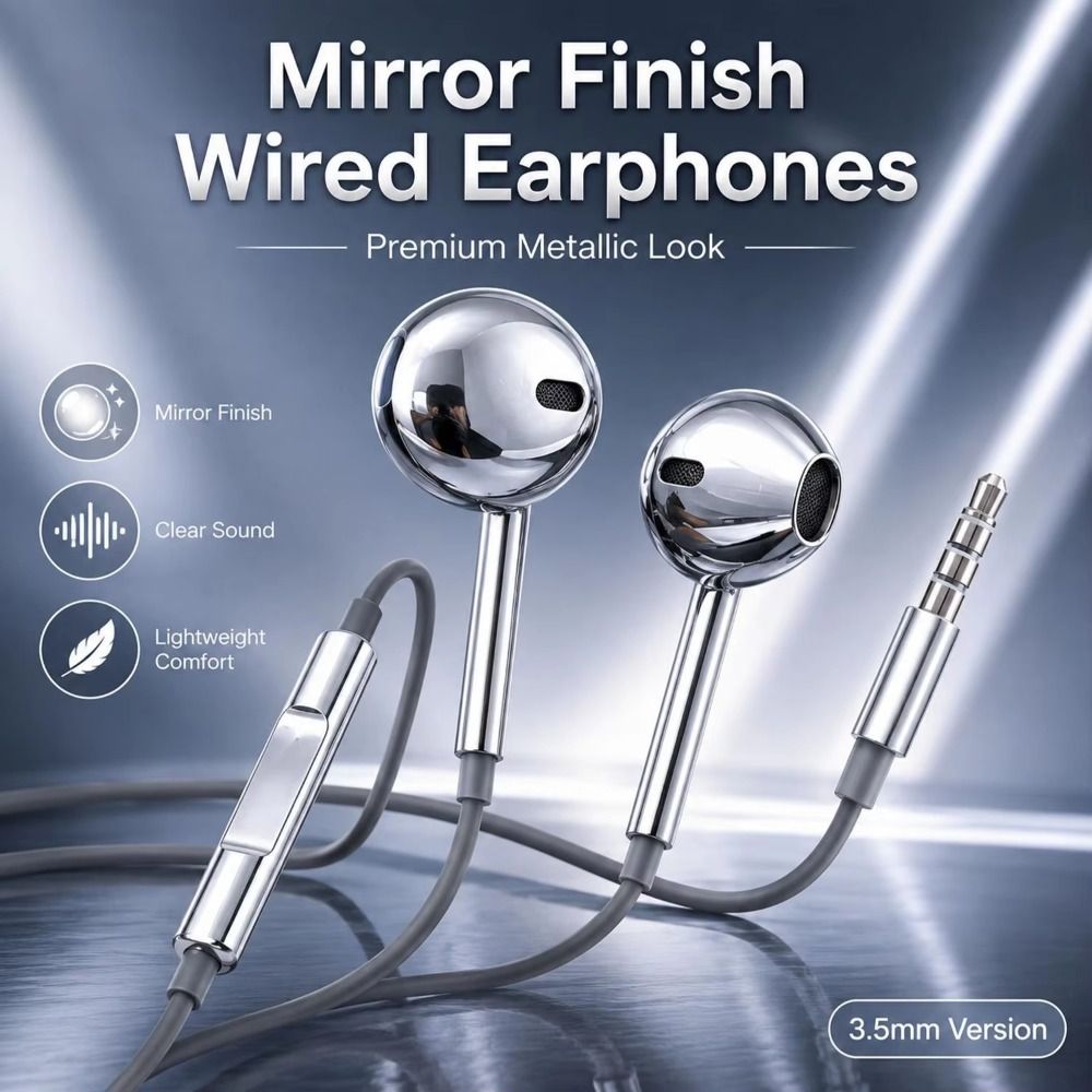 メタリック仕上げの有線イヤホン。インラインリモコン付きで、ハ - Wired Earphone Lightning のレビューと価格